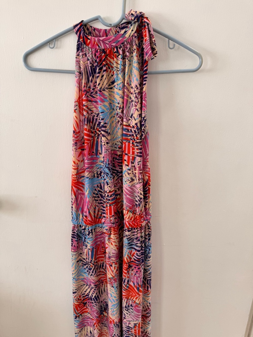 Tropical Print Sleeveless Dress